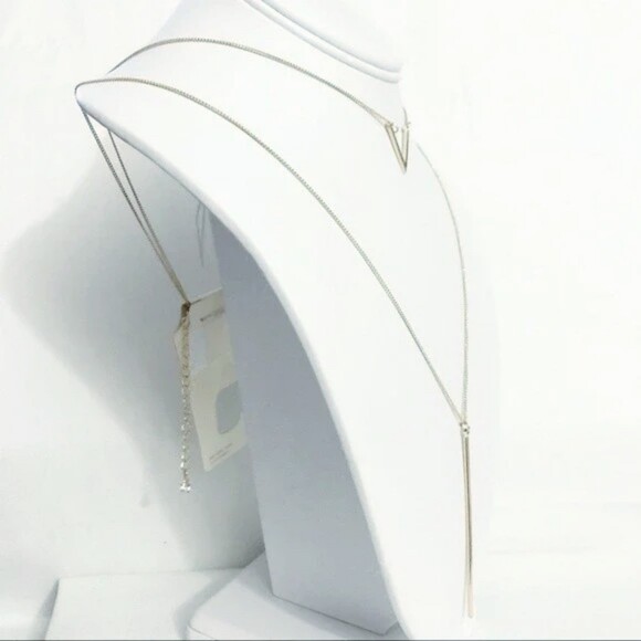 A New Day Dainty Gold Tone Layered Chain Necklace - Picture 3 of 6